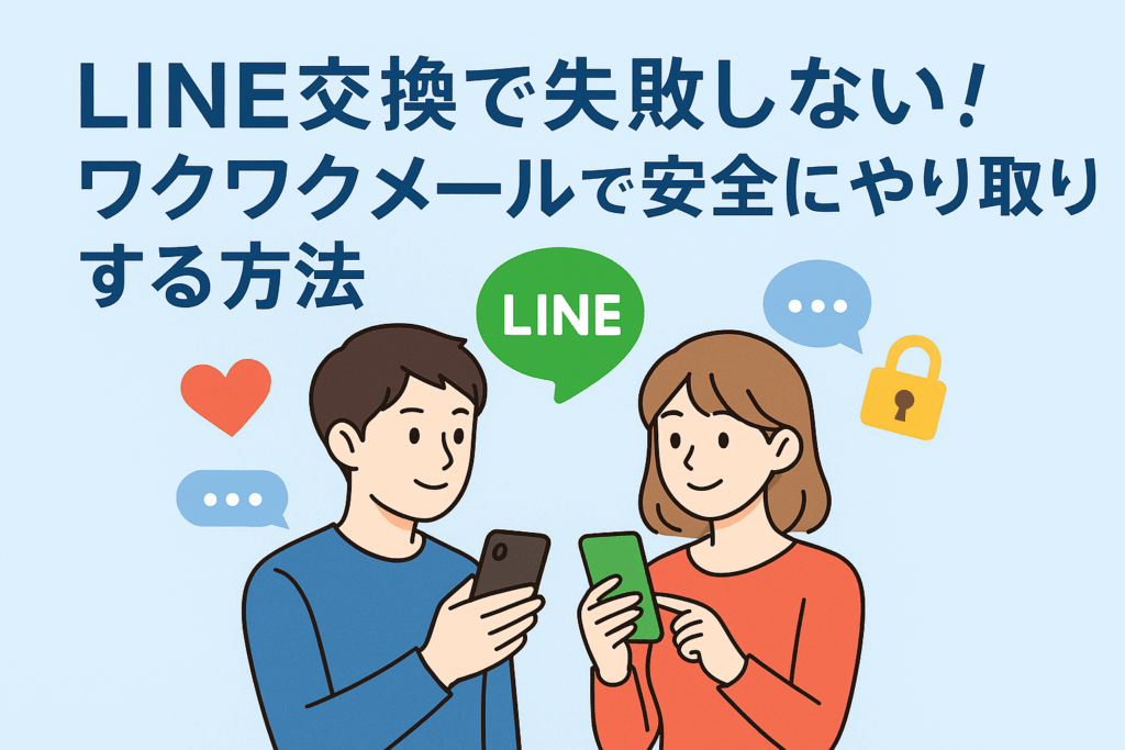 ワクワクメールで安全にLINE交換する方法を解説する記事のアイキャッチ画像