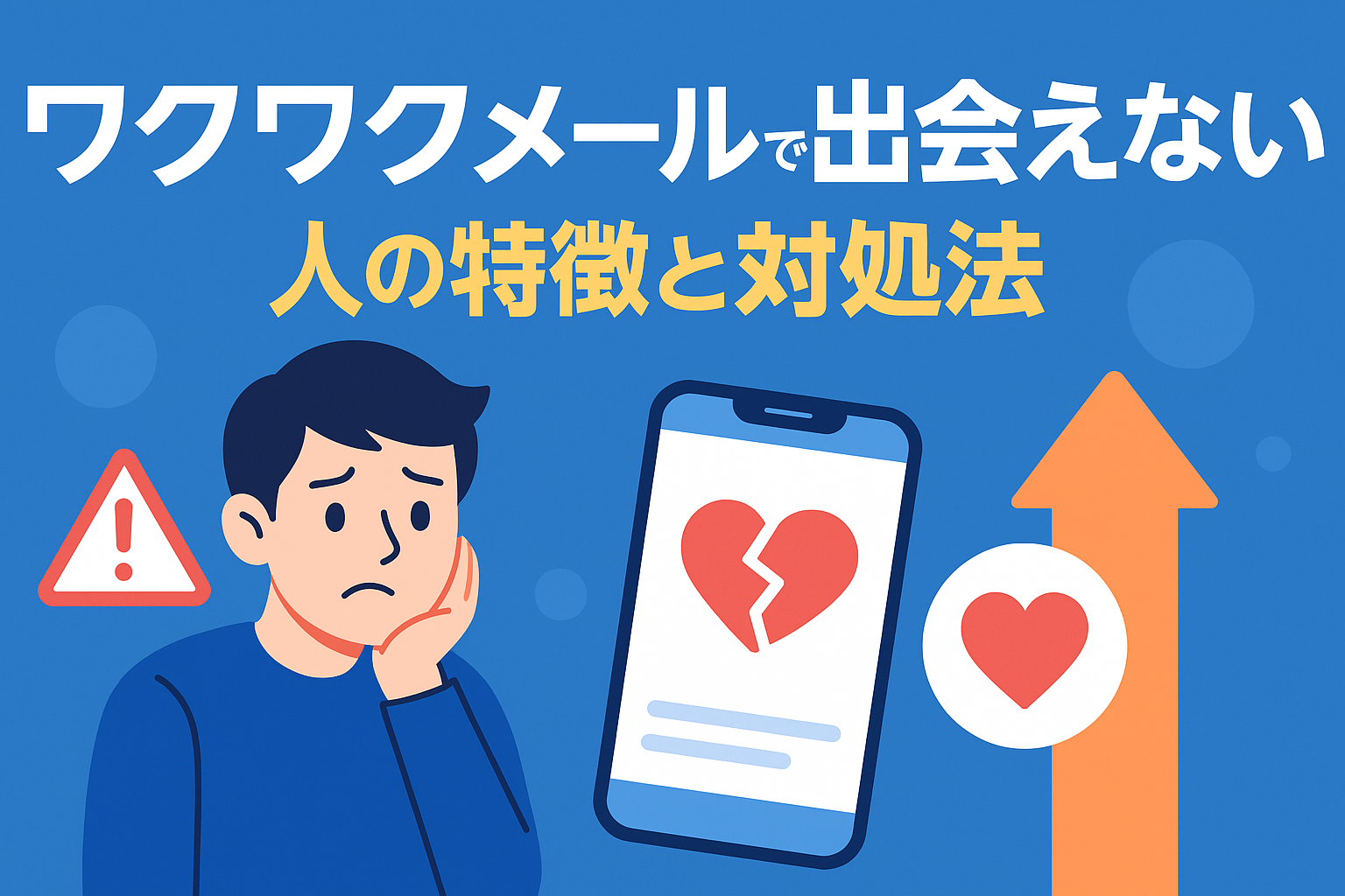 ワクワクメールで出会えない人の特徴と対処法を解説する記事のアイキャッチ画像
