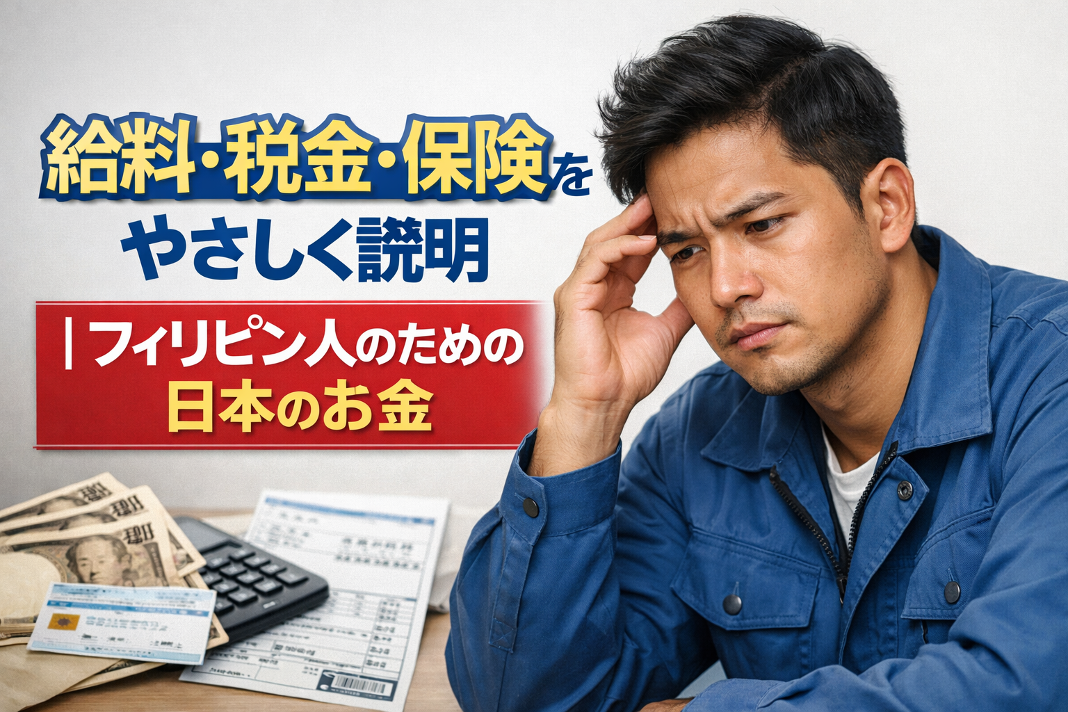 給料・税金・保険について悩む日本在住フィリピン人向けに日本のお金をやさしく解説するアイキャッチ画像