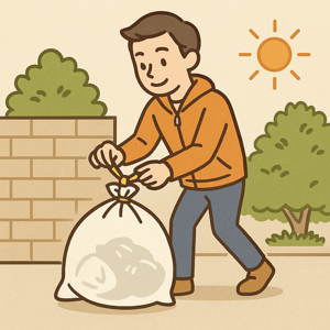 日本のゴミ出しマナーを守る人のイラスト