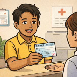 保険証を使うフィリピン人