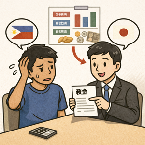 日本の税金について説明を受けるフィリピン人