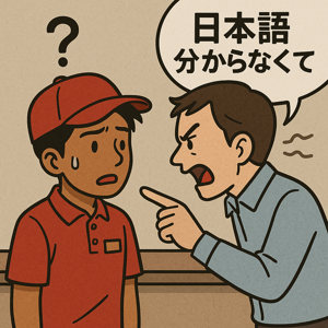 日本語が分からず怒られるフィリピン人アルバイト