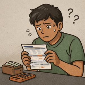 給料明細の内訳を見るフィリピン人